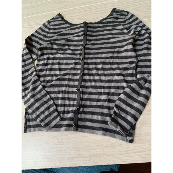 Colour Works Womens Small Black And Grey Sweater Striped Animal Print - Picture 5 of 5